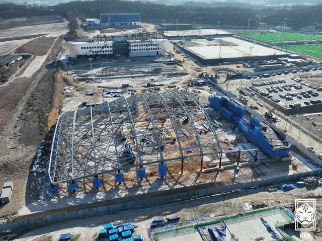 실내훈련장 건설현장 전경