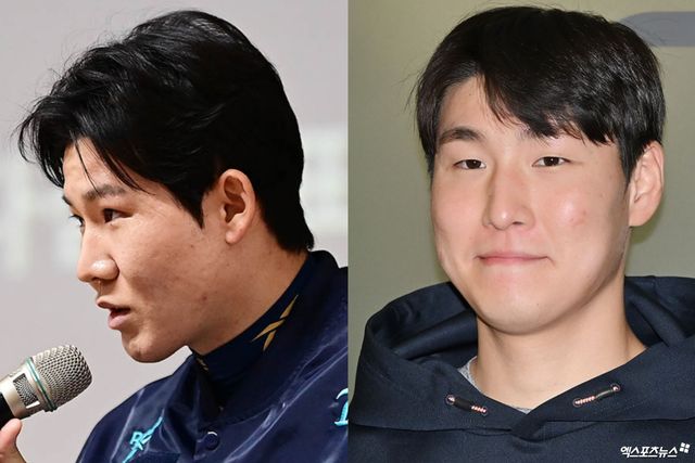 NC 내야수 박민우(왼쪽 첫 번째)는 사촌동생인 한화 투수 박부성에게 프로 선배로서 조언을 건넸다. 엑스포츠뉴스 DB