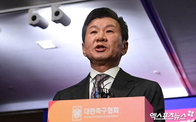 지난 2월 제55대 대한축구협회장 선거에서 당선돼 4선에 성공한 정몽규 대한축구협회장. 사진 엑스포츠뉴스 DB