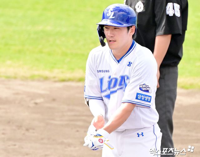 삼성 라이온즈 포수 김도환이 일본 오키나와 스프링캠프 연습경기에 임하고 있다. 엑스포츠뉴스 DB