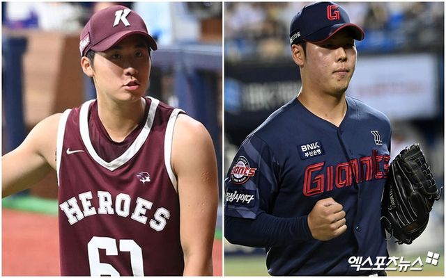키움 히어로즈 장재영(왼쪽)과 롯데 자이언츠 전미르가 국군체육부대가 10일 발표한 2025년도 상반기 야구단 합격자 명단에 이름을 올렸다. 사진 엑스포츠뉴스 DB