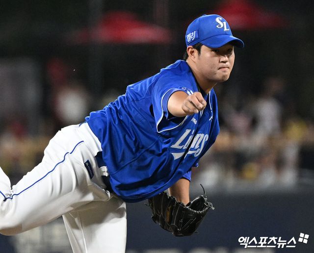 삼성 라이온즈 김대호가 정규시즌 경기에 등판해 투구하고 있다. 엑스포츠뉴스 DB