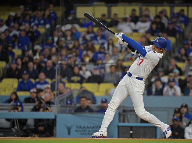 LA 다저스 오타니 쇼헤이가 2025 미국 메이저리그 정규시즌 경기에 출전해 타격하고 있다. REUTERS 연합뉴스