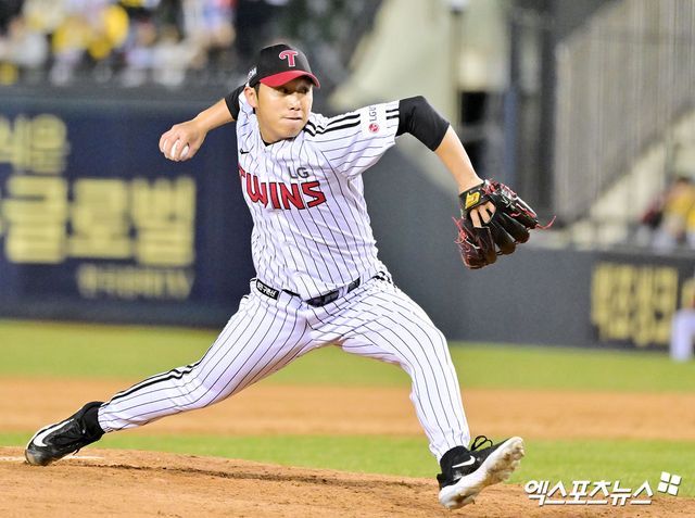 LG 투수 박명근은 23일 잠실구장에서 열린 '2025 신한 SOL Bank KBO 리그' NC와 주중 3연전 두 번째 경기에서 구원 등판했다. 개막 후 9경기 연속 무실점 투구를 기록하며 불펜진에 활력을 불어넣고 있다. 엑스포츠뉴스 DB