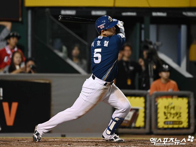 NC 내야수 서호철은 22일 잠실구장에서 열린 '2025 신한 SOL Bank KBO 리그' LG와 정규시즌 세 번째 맞대결에서 7번타자 1루수로 선발 출전했다. 2회초 홈런포와 4회초 적시타로 3타점을 기록. 공격에 활력을 불어넣었다. 엑스포츠뉴스 DB