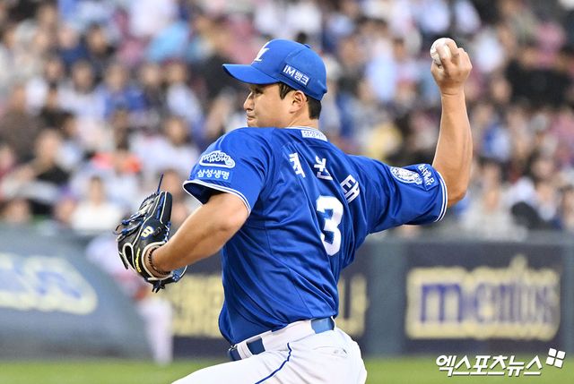 삼성 라이온즈 선발투수 최원태가 올해 정규시즌 경기에 선발 등판해 역투하고 있다. 엑스포츠뉴스 DB