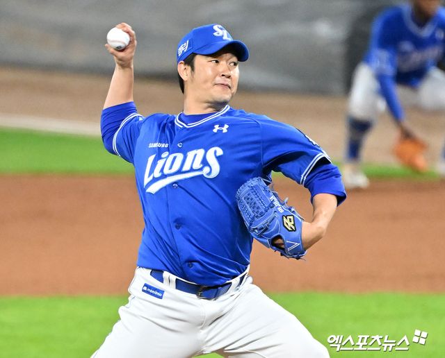 삼성 라이온즈 투수 송은범이 정규시즌 경기에 등판해 투구하고 있다. 엑스포츠뉴스 DB