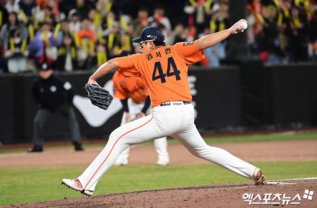 2025 시즌 한화 이글스 마무리 보직을 꿰찬 우완 파이어볼러 유망주 김서현. 사진 엑스포츠뉴스 DB