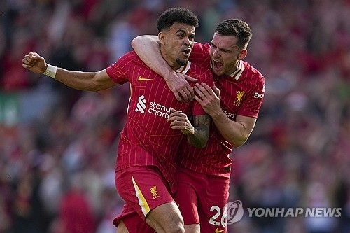 아르네 슬롯 감독이 이끄는 리버풀이 28일(한국시간) 영국 리버풀에 있는 안필드에서 열린 토트넘 홋스퍼와의 2024-2025시즌 프리미어리그 34라운드 홈 경기에서 5-1로 대승을 거뒀다.&nbsp;연합뉴스