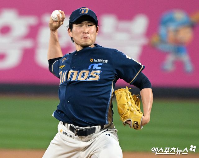 NC 다이노스 투수 이재학이 정규시즌 경기에 등판해 투구하고 있다. 이재학은 팔꿈치 인대 손상으로 4월 30일 수술을 받을 예정이다. 엑스포츠뉴스 DB