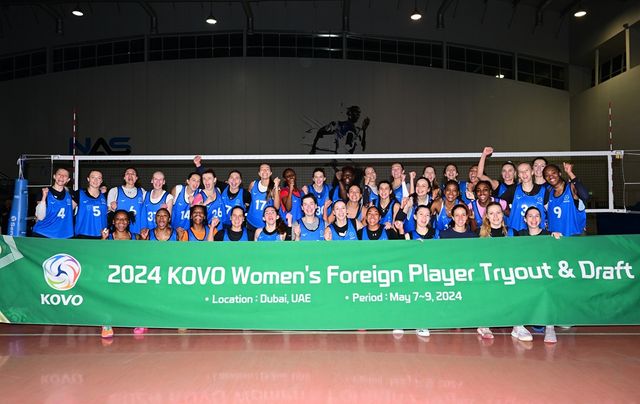 2024 KOVO 외국인선수 여자부 트라이아웃 드래프트 단체 사진. KOVO