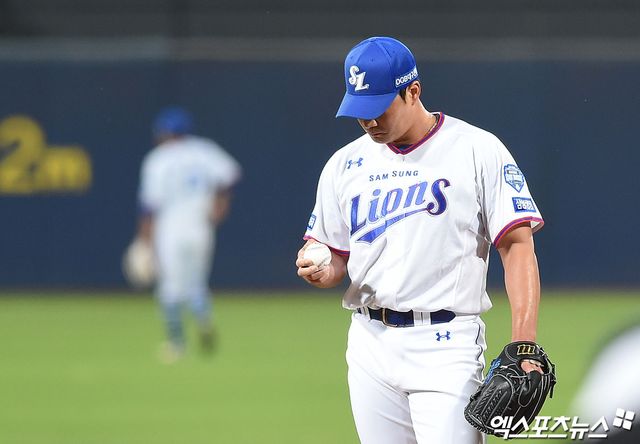 삼성 라이온즈 투수 오승환이 5일 경산볼파크에서 열린 2025 메디힐 KBO 퓨처스리그 롯데 자이언츠와의 홈경기에 선발 등판해 1이닝 5피안타 무사사구 1탈삼진 4실점을 기록했다. 엑스포츠뉴스 DB