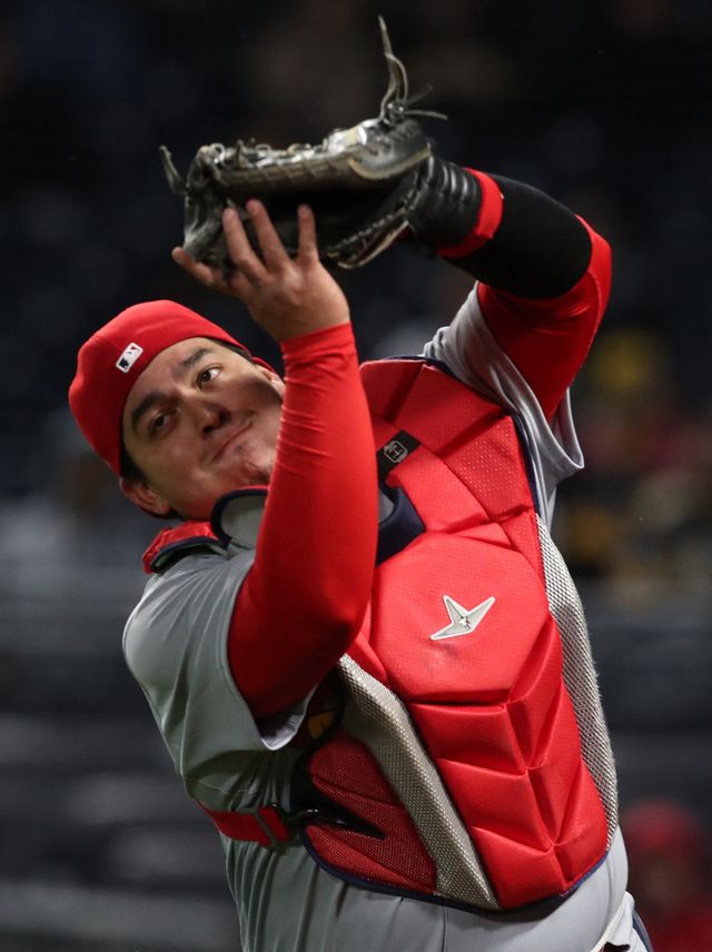 세인트루이스 포수 포조는 8일(한국시간) PNC파크에서 열린 '2025 메이저리그' 피츠버그전에서 7번타자 포수로 선발 출전했다. 4년 만에 빅리그 복귀전에서 홈런포를 쏘아 올렸고, 도루를 저지하는 등 맹활약하며 눈길을 끌었다. 연합뉴스 REUTERS