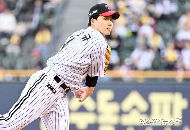 LG 트윈스 임찬규가 경기에 선발 등판해 투구하고 있다. 엑스포츠뉴스 DB