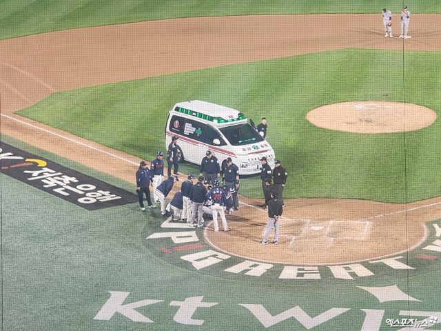 롯데 포수 손성빈은 11일 수원KT위즈파크에서 열린 '2025 신한 SOL Bank KBO 리그' KT와 더블헤더 2경기에서 대수비로 교체 출전했다. 8회초 상대 구원 투수 손동현의 포크볼에 머리를 맞았지만, 정상적으로 경기를 끝냈다. 수원, 박정현 기자