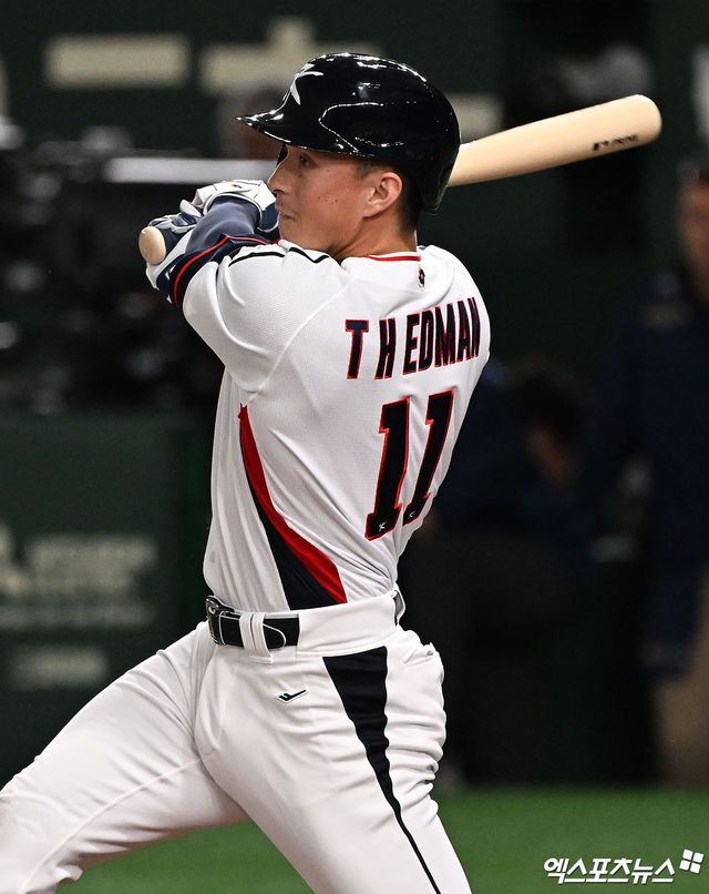 지난 2023년 미국 태생 선수로는 최초로 한국 야구 국가대표팀에 선발, 월드베이스볼클래식(WBC) 출전했던 토미 에드먼(현 LA 다저스). 사진 엑스포츠뉴스 DB