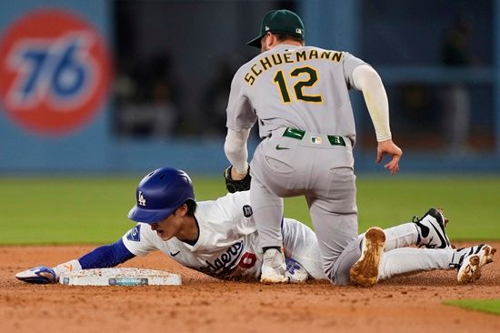 다저스는 16일(한국시간) 미국 캘리포니아주 로스앤젤레스 다저스타디움에서 2025 메이저리그 오클랜드 애슬레틱스전을 치러 19-2 대승을 거뒀다. 2연승을 달린 다저스는 시즌 29승 15패로 내셔널리그 서부지구 선두 자리를 굳건히 지켰다. 이날 경기에서 오타니는 홈런포 2개를 포함해 3타점을 올렸는데 전부 김혜성이 득점한 경우다. 다저스는 8~9번 타자가 약한 것이 흠이었는데 김혜성이 출루하고 오타니가 타점을 올리는 공식이 꾸준히 나오고 있다. 연합뉴스