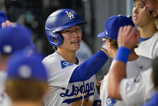 다저스 내야수 김혜성은 17일(한국시간) 다저스타디움에서 열린 '2025 메이저리그' 에인절스와 맞대결에서 9번타자 2루수로 선발 출전했다. 이날 멀티히트를 쳐 9타석 연속 출루에 성공했다. 연합뉴스 REUTERS