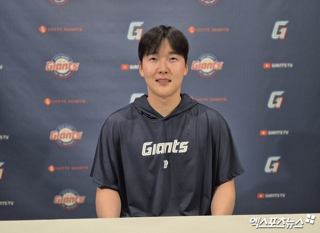 롯데 자이언츠 투수 최준용이 5월 16일 1군 합류 직후 부산 사직야구장에서 인터뷰를 진행했다. 사진 엑스포츠뉴스