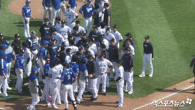 18일 부사 사직야구장에서 열린 2025 신한 SOL Bank KBO리그 롯데 자이언츠와 삼성 라이온즈의 경기에서 5회말 벤치 클리어링이 발생했다. 사진 엑스포츠뉴스