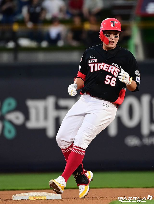 KIA 타이거즈 오선우가 20일 수원 KT위즈파크에서 열린 2025 신한 SOL Bank KBO리그 KT 위즈와의 팀 간 4차전에 2번타자 겸 1루수로 선발출전, 4타수 2안타 1득점을 기록했다. 사진 박지영 기자