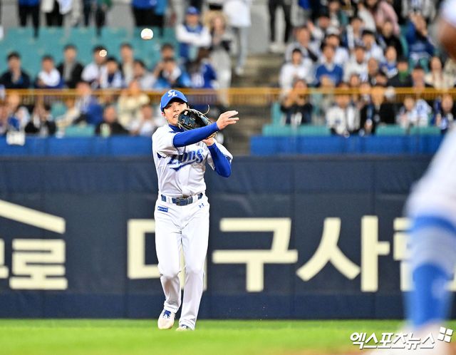 삼성 라이온즈 이재현이 경기에 출전해 수비하고 있다. 엑스포츠뉴스 DB