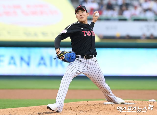 LG 트윈스 좌완 영건 손주영이 29일 서울 잠실야구장에서 열리는 2025 신한 SOL Bank KBO리그 한화 이글스와의 팀 간 8차전에 선발투수로 나선다. 사진 엑스포츠뉴스 DB