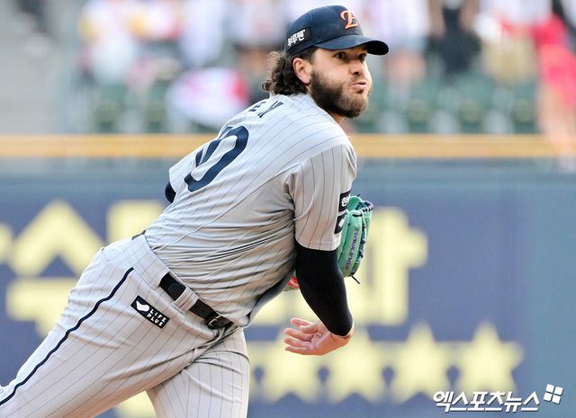 한화 이글스 외국인 투수 코디 폰세가 지난 28일 잠실 LG 트윈스전에서 7이닝 4실점을 기록했다. 사진 엑스포츠뉴스 DB