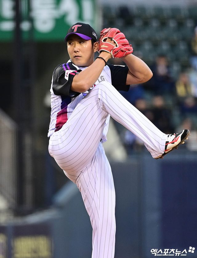 LG 트윈스 선발투수 손주영이 정규시즌 경기에 출전해 투구하고 있다. 엑스포츠뉴스 DB