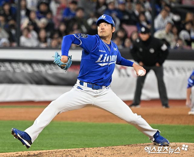 삼성 라이온즈 구원투수 백정현이 경기에 등판해 역투하고 있다. 엑스포츠뉴스 DB