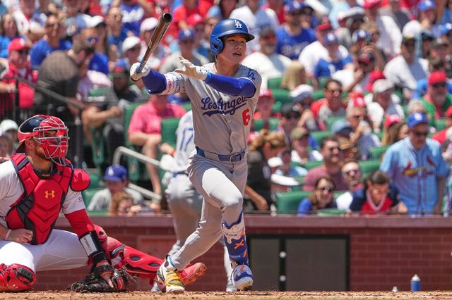 LA 다저스 김혜성이 올해 미국 메이저리그 경기에 출전해 타격하고 있다. AP 연합뉴스