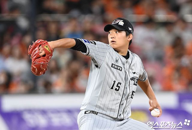 한화 이글스 좌완 영건 김기중이 18일 부산 사직야구장에서 열린 2025 신한 SOL Bank KBO리그 롯데 자이언츠와의 팀 간 9차전에서 4이닝 무실점으로 호투했다. 사진 엑스포츠뉴스 DB