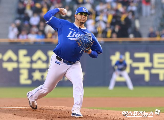 삼성 라이온즈 외국인 투수 아리엘 후라도가 오는 6월 8일 NC 다이노스전에 선발등판, 시즌 6승 수확을 노린다. 사진 엑스포츠뉴스 DB