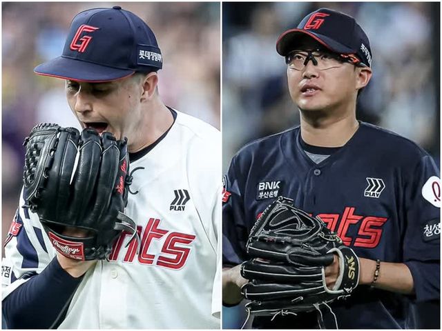 5월 중순 이후 나란히 슬럼프를 겪고 있는 롯데 자이언츠 투수 터커 데이비슨(왼쪽)과 박세웅. 사진 롯데 자이언츠