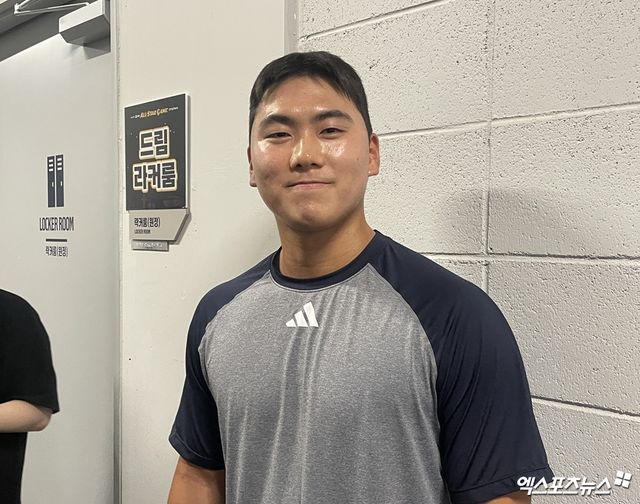 상무 야구단 포수 윤준호가 11일 대전 한화생명 볼파크에서 2025 신한 SOL Bank KBO 올스타 프라이데이 퓨처스 올스타전을 앞두고 인터뷰에 임하고 있다. 엑스포츠뉴스 대전, 최원영 기자