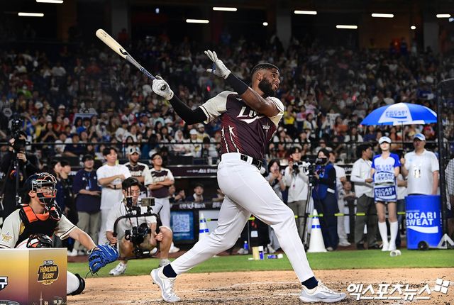 11일 오후 대전 한화생명 볼파크에서 열린 2025 신한 SOL Bank KBO 올스타전 홈런더비, 삼성 디아즈가 타격하고 있다. 엑스포츠뉴스 대전, 박지영 기자