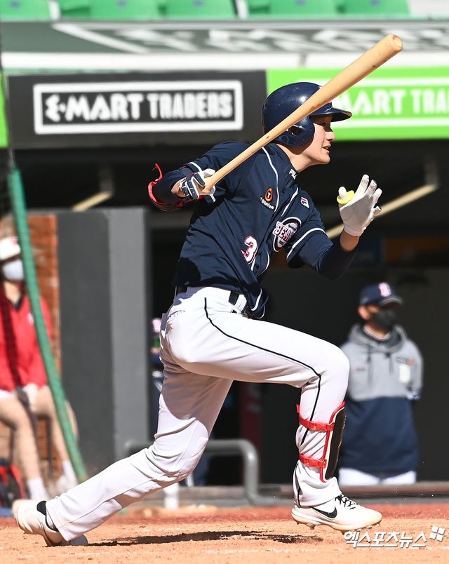 두산 베어스 내야수 안재석이 지난 7일 현역 제대 뒤 7월 말 퓨처스리그 출전을 목표로 몸 상태를 끌어 올리고 있다. 엑스포츠뉴스 DB