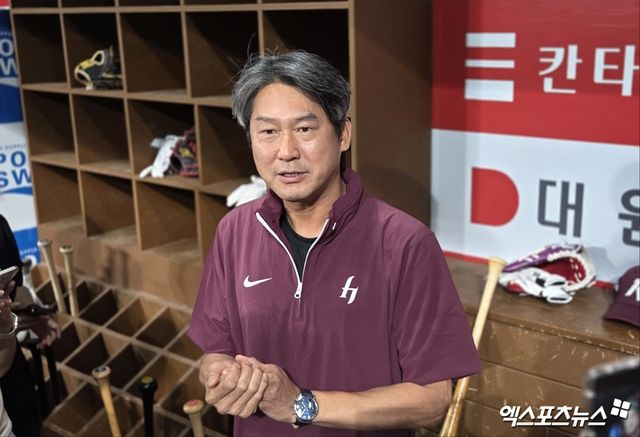 키움 히어로즈 설종진 감독대행이 서울 고척스카이돔에서 취재진과 인터뷰하고 있다. 엑스포츠뉴스 DB