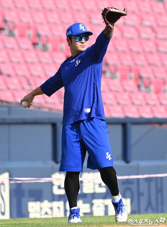 삼성 라이온즈 박병호가 정규시즌 경기를 앞두고 훈련에 임하고 있다. 엑스포츠뉴스 DB