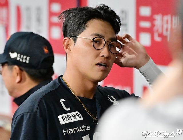 한화 이글스 캡틴 채은성이 6일 서울 고척스카이돔에서 열린 2025 신한 SOL Bank KBO리그 키움 히어로즈와의 팀 간 10차전에 5번타자 겸 1루수로 선발출전, 2회초 결승 선제 2점 홈런을 기록했다. 사진 김한준 기자