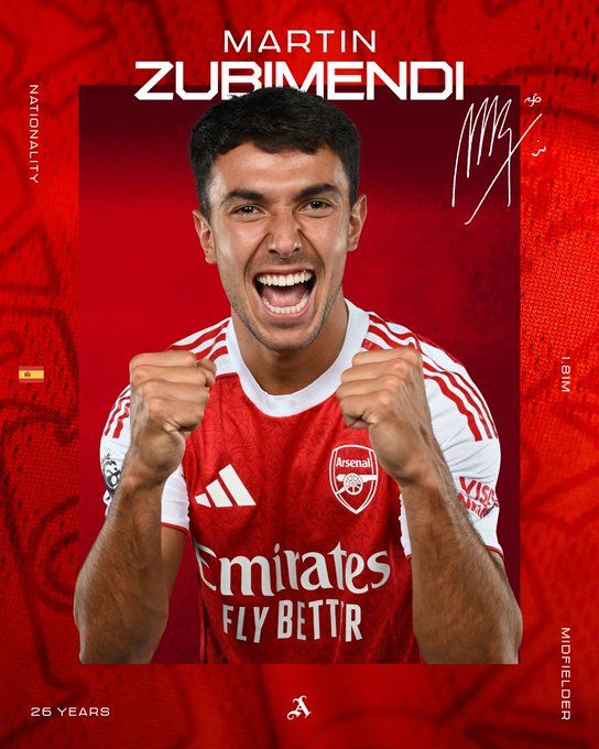 아스널이 6일(한국시간) 공식 홈페이지를 통해 스페인 국가대표 미드필더 마르틴 수비멘디를 장기 계약으로 영입했다고 발표했다.&nbsp;아스널
