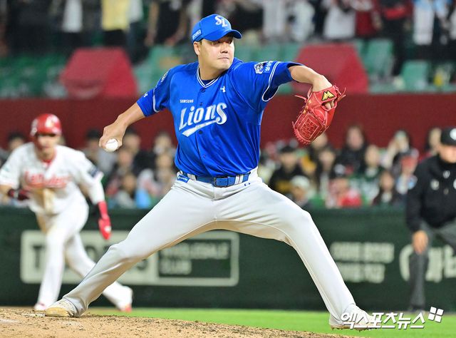 삼성 라이온즈 구원투수 김태훈이 올해 정규시즌 경기에 등판해 역투하고 있다. 엑스포츠뉴스 DB