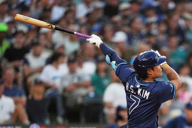 탬파베이 레이스 김하성이 올해 미국 메이저리그 정규시즌 경기에 출전해 타격하고 있다. AP 연합뉴스