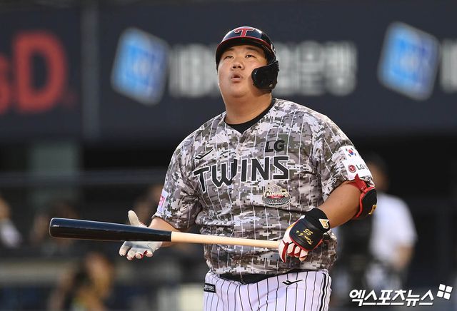 LG 트윈스 거포 포수 유망주 김범석이 최근 구단에 오는 10월 현역으로 입대하겠다는 의사를 내비쳤다. 사진 엑스포츠뉴스 DB