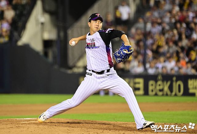 LG 트윈스 클로저 유영찬이 8월 11경기에서 11⅔이닝 6피안타 8볼넷 15탈삼진 무실점으로 활약 중이다. 사진 엑스포츠뉴스 DB