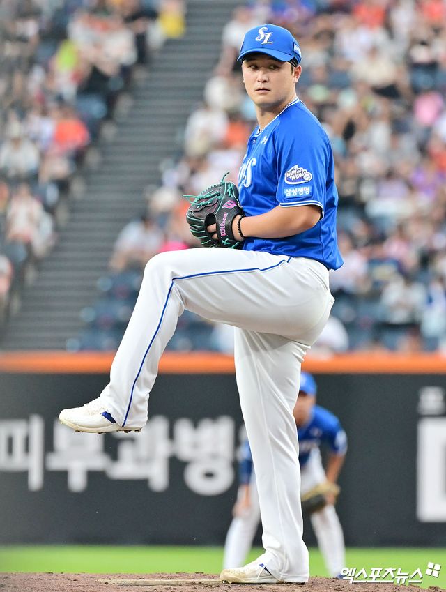 삼성 라이온즈 최원태가 올해 정규시즌 경기에 선발 등판해 투구하고 있다. 엑스포츠뉴스 DB