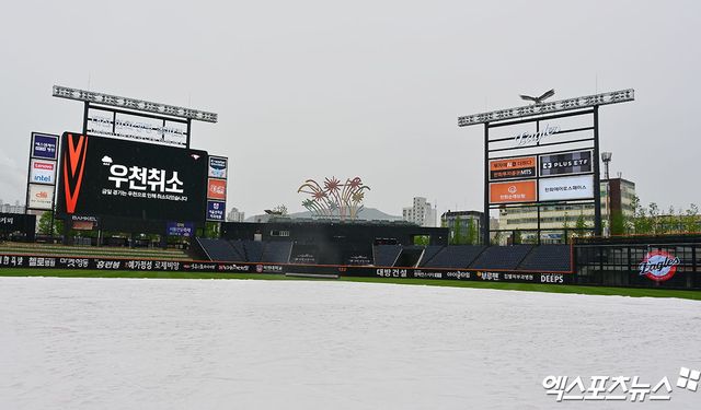12일 대전 한화생명볼파크에서 열릴 예정이었던 한화와 키움의 2025 신한 SOL Bank KBO리그 팀 간 14차전이 비로 열리지 못했다. 사진 엑스포츠뉴스 DB