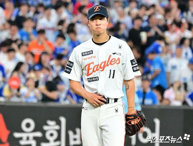 한화 이글스 사이드암 엄상백이 지난 2일 1군 복귀 후 2025시즌 정규리그 잔여 경기 보직이 불펜으로 변경됐다. 사진 엑스포츠뉴스 DB