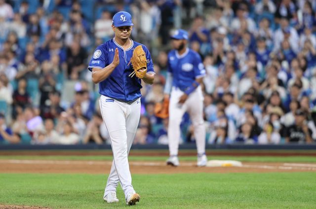 삼성 라이온즈 외국인 투수 가라비토가 16일 대구 삼성라이온즈파크에서 열린 2025 신한 SOL Bank KBO리그 롯데 자이언츠와의 팀 간 14차전에 선발등판, 5이닝 1실점 비자책으로 호투했다. 사진 삼성 라이온즈