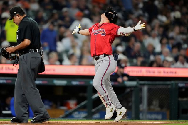 20일(한국시간) 미국 미시간주 디트로이트의 코메리카파크에서 열린 2025 미국 메이저리그(MLB) 애틀랜타 브레이브스와 디트로이트 타이거즈의 경기, 애틀랜타 김하성이 6번타자 겸 유격수로 선발 출전해 5타수 1안타(1홈런) 2타점을 기록했다. AP 연합뉴스